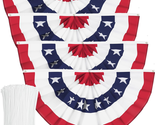 USA Pleated Fan Flag American US Bunting Flag Patriotic Half Fan Banner ... - $25.51