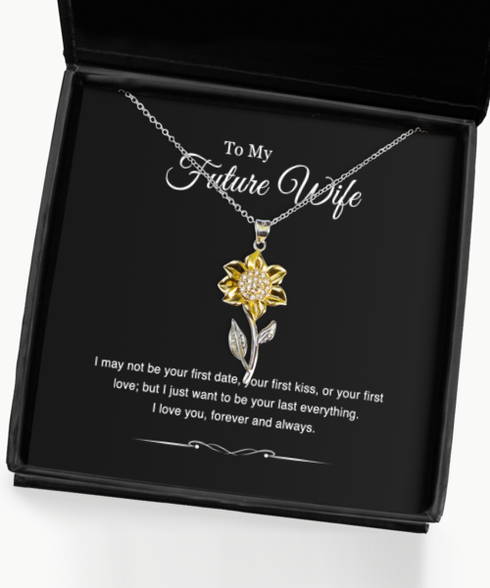 To My Future Wife, Sunflower Pendant Necklace Message Card  - $29.95