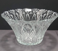 vintage pressed glass candy bowl north star diamond pattern 4 in tall 7 ... - £11.34 GBP