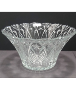 vintage pressed glass candy bowl north star diamond pattern 4 in tall 7 ... - £11.39 GBP