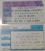 Willy Nelson Original 1999 Ticket Stubs Pine Knob Theatre USA Ovens Audi... - £7.64 GBP