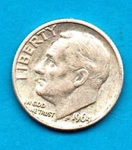 1964 D Roosevelt Near Uncirculated 90% silver -About AU55 - $6.86