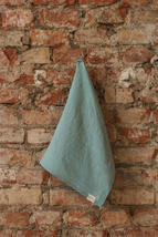 Ocean Mint linen kitchen towel - $8.33