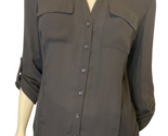 I.N.C. International Concepts Black 3/4 Sleeve V neck Top Size L - £11.34 GBP