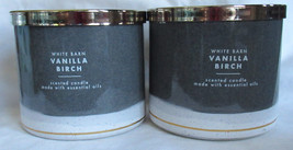 White Barn Bath &amp; Body Works 3-wick Scented Candle VANILLA BIRCH Lot Set of 2 - £50.03 GBP