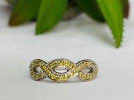 Midi Ring, Champagne shade diamond, Beautiful Gift, Elegant Design ,April Births - £63.58 GBP