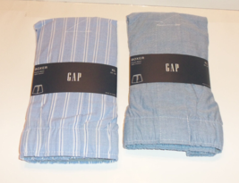 (2) NWT MENS GAP BLUE STRIPE &amp; BLUE OXFORD CLOTH BOXER SHORTS  SIZE XL (... - £19.77 GBP