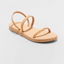 Universal Thread Women&#39;s Tommie Triple Strap Sandals Size 8 Tan New - $16.44