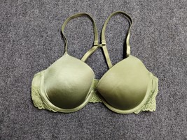 Auden Bra Women 34B Green Underwired Lace Wing Casual T Shirt - $7.76