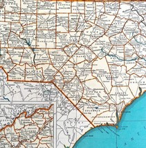 North Carolina North America Map 1935 United States 14 x 11&quot; Coast LGAD99 - £39.22 GBP
