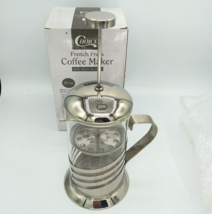 CHOICE 20 oz French Press Coffee Maker Machine Glass with Silver Accents NEW - £7.50 GBP