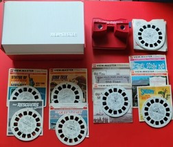 GAF View-Master Lot with Storage Box 33 Reels Fat Albert Snoopy Scooby D... - £73.26 GBP