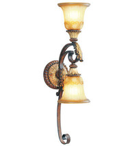 Villa Verona 2 Light Wall Sconce in Verona Bronze with Aged Gold Leaf Ac... - £257.07 GBP