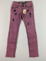 Vanilla Star Jeans Juniors 27x30 Pink Black Distressed Skinny Zombie Tag... - £14.69 GBP