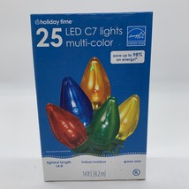 Holiday Time 25 counts Multi-Color LED C7 Lights Green Wire 14ft Long Ch... - $15.88