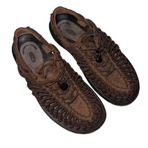 Keen Uneek Brown Flat Cord Bungee Slip On Water Shoes Sandals Mens 8.5 1017199 - £22.56 GBP