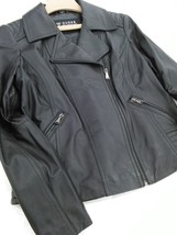 Guess Los Angeles Women&#39;s L/G  Black Leather Full Zip Jacket MSRP $550 - £141.75 GBP