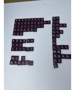 Scrabble Maroon Red w/White Letters Lot of 94 Tiles Crafts or Replacement - $11.87