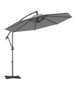 10 Feet Offset Hanging Umbrella with Base and Infinite Tilt-Gray - Color... - €131,97 EUR