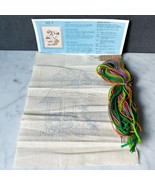 Vintage Crewel Embroidery Kit Wishing Well Country Homestead Scene - Kit F - $25.97 CAD