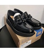 Clarks Zylah May Black Crinkle Patent Leather Loafers Women&#39;s Chain Sz 1... - €33,98 EUR