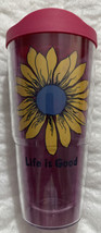 2015 Tervis Life Is Good Sunflower Insulated Tumbler With Lid 24 oz Made In USA - £11.78 GBP