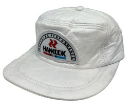 Vintage Hankook Tire Hat Cap White Enduring Performance Patch Logo Missing Snaps - £14.23 GBP