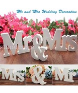 Mr &amp; Mrs Wooden Letter Sign DIY Freestanding Top Table Centerpiece Weddi... - €7,80 EUR