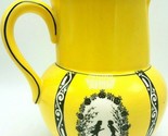 Antique Czechosovakia Victorian Silhouette Ceramic Pitcher Pitcher Yello... - £19.38 GBP