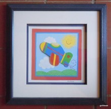 Kris Banks  Framed Picture Airplane 13 x 13&quot; - £14.01 GBP