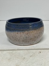 Handmade Cermaic bowl Blue Brown made in 2010 - £7.76 GBP