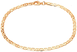 Gold Anklet for Women Flat Mariner Anklet | Barzel 18K Gold Plated Flat Marina L - £16.10 GBP