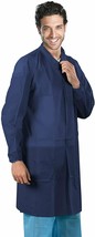 Polypropylene Lab Coats 10 pcs Adult Disposable PP Lab Coats Large Blue Unisex - £25.30 GBP