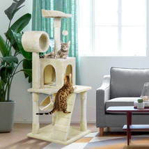51&quot; Cat Tree Tower Condo Furniture Scratching Post Pet Kitty Play House Hammock - £72.02 GBP