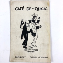 1937 Samuel Goldring Café De-Quick the Absent-Minded Waiter Ocean City P... - £5.18 GBP