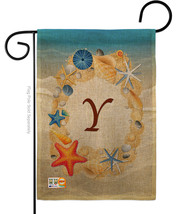 Summer Y Initial Burlap - Impressions Decorative Garden Flag G180181-DB - £18.36 GBP