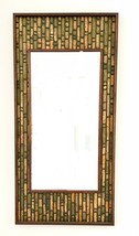 Vintage Walnut Mid-Century Modern Faux Tile Brutalist Wall Mirror - $692.01
