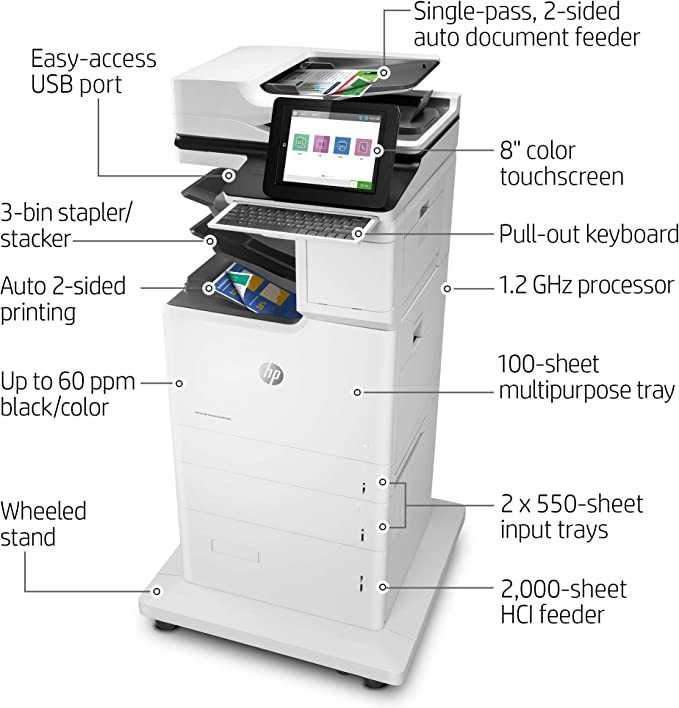 HP COLOR LaserJet Enterprise Flow MFP M682z  J8A17A  ALL IN ONE COPY SCA... - $6,899.99