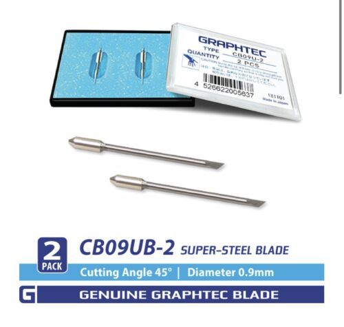 Graphtec Blades CB09UB  .9mm Supersteel 45° Authentic Blade 2pk Certifie... - $72.21