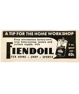 1947 Fiendoil Machine Oil Advertisement Vintage Home Crafts Workshop Sup... - €17,28 EUR