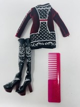 Rainbow High Mila Berrymore Outfit Clothes Jacket Shoes Comb Burgundy - $17.99