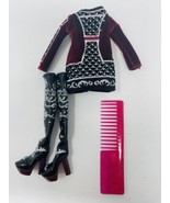 Rainbow High Mila Berrymore Outfit Clothes Jacket Shoes Comb Burgundy - $17.99