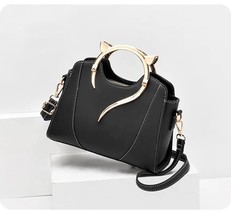 Leather Bag A Woman Pure Color Cat Ear 2021  Fairy One  Portable Versatile Cross - £158.78 GBP