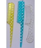 Vintage 3 Mod Plastic Combs Yellow, Blue &amp; White - $6.84 CAD