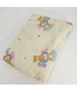 VINTAGE DUNDEE BABY SECURITY BLANKET TEDDY BEAR ON ROCKING HORSE 100% CO... - £44.67 GBP