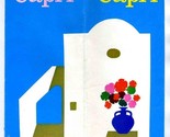 The Island of Capri Travel Tour Brochure with Pictorial Map Italy 1964 - $17.87