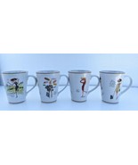 4 Glamour Girls cups mugs Sakura home coffee tea stoneware - £17.13 GBP