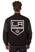 NHL Los Angeles Kings Wool Leather Reversible Jacket Embroidered Logos B... - £212.30 GBP