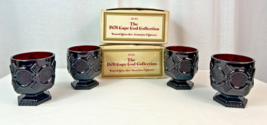 The 1876 Cape Cod Collection Footed Glass Set Of 4 Glasses By Avon Ruby Red - $365.00 MXN