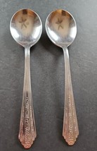 Vintage Garden Manor USA  Stainless Flatware 2 Soup Spoons - £17.11 GBP